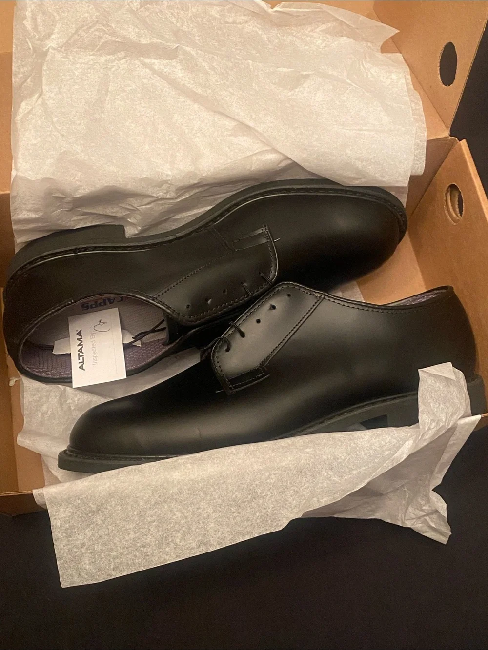 Capps airlite uniform Men’s Black commander black Leather Dress Shoes